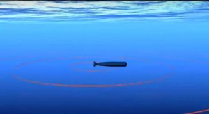 Bir denizaltıdan fırlatılmış torpidonun temsil resmi görülüyor.